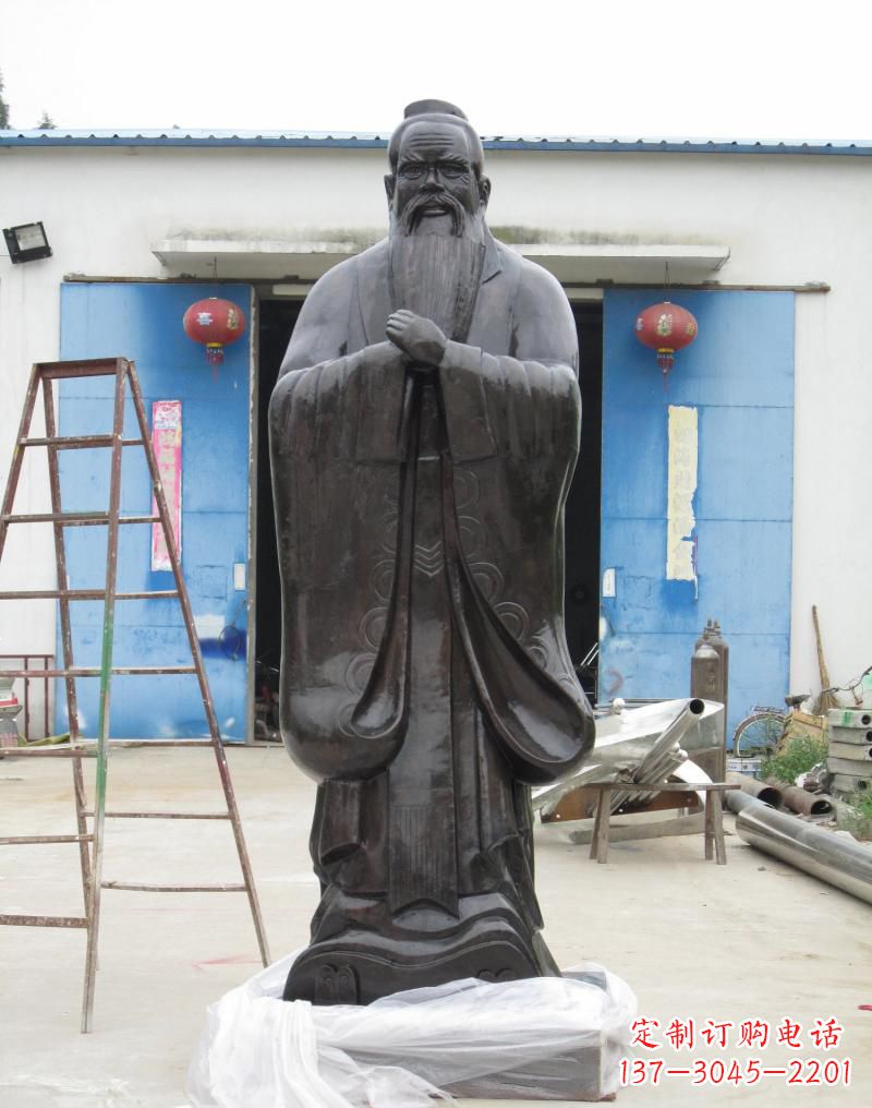 内江铸铜孔子摆件