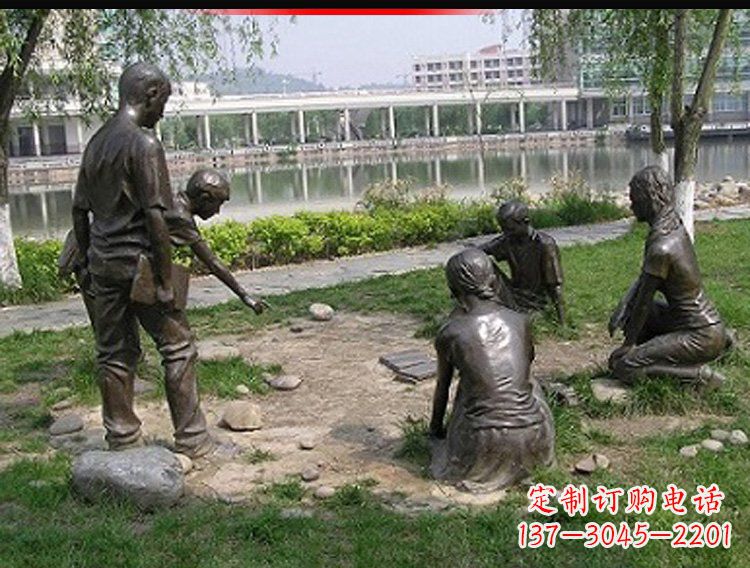 内江铸铜老师和学生雕塑