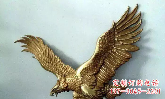 内江铸铜老鹰企业动物铜雕 (2)