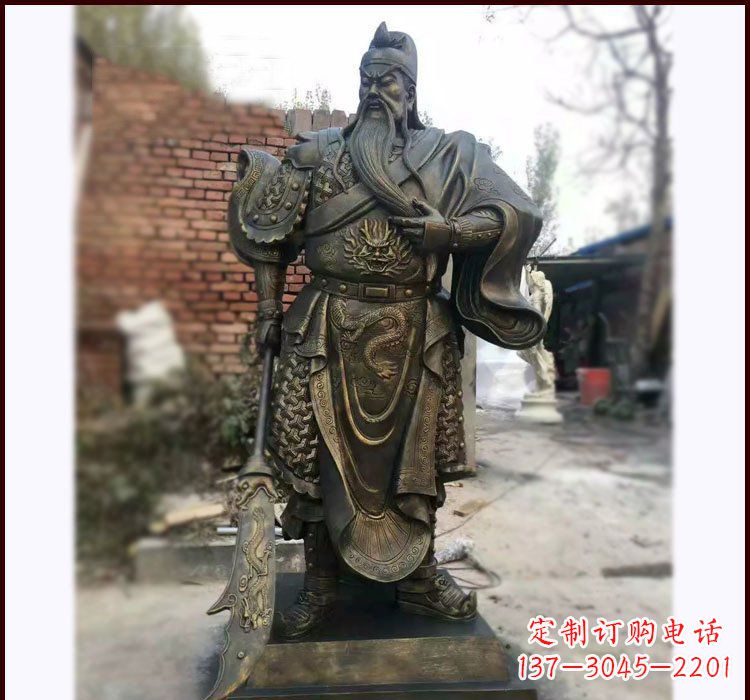 内江铸铜立式关公雕塑