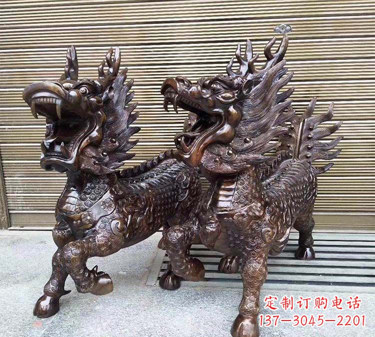 内江铸铜立式麒麟