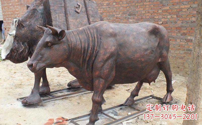 内江铸铜奶牛公园动物铜雕