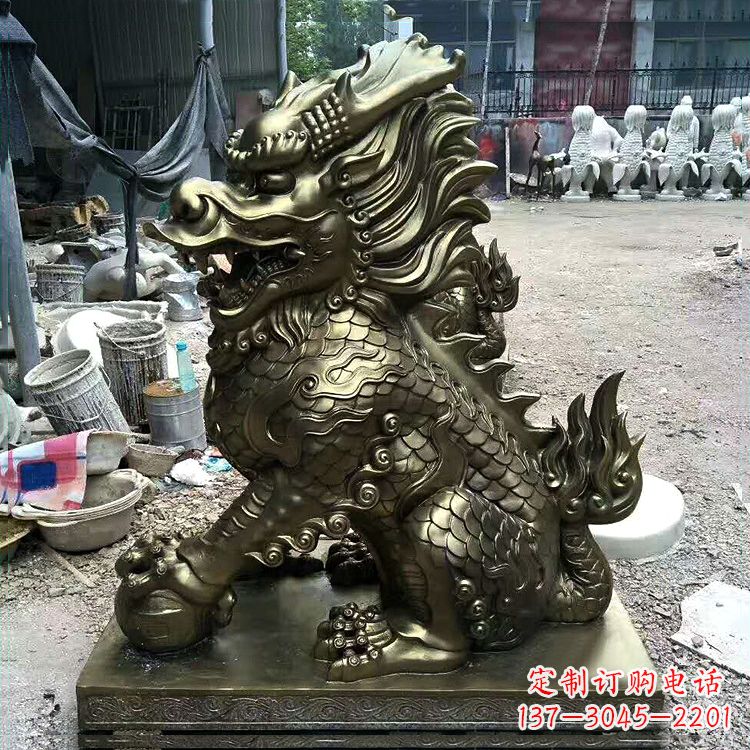 内江铸铜麒麟雕塑