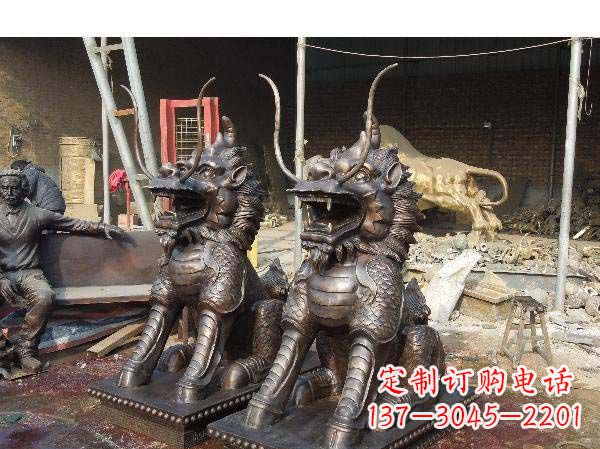 内江铸铜麒麟雕塑2221