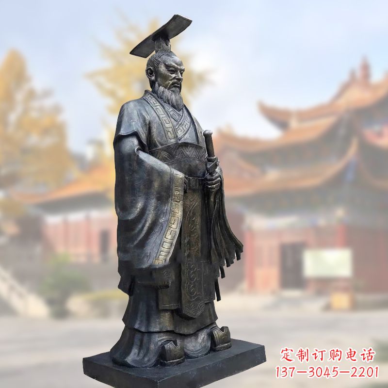内江铸铜秦始皇铜雕塑像