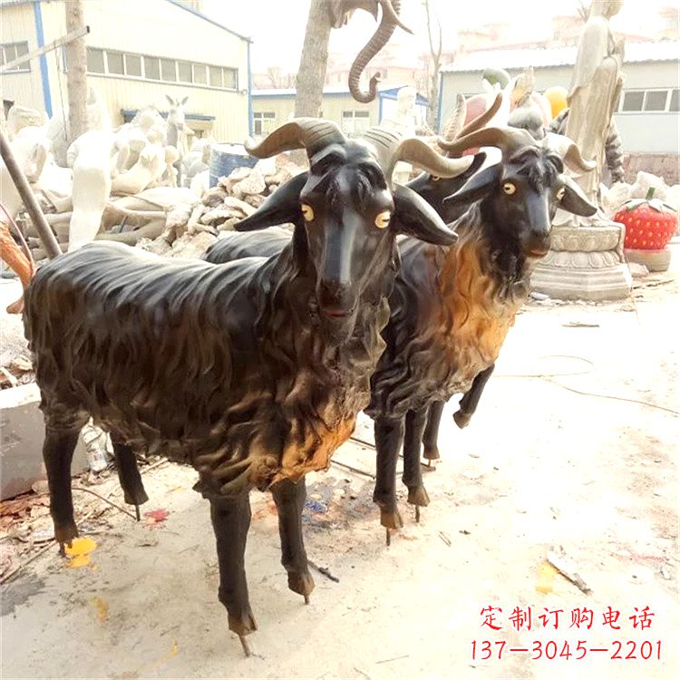 内江铸铜山羊雕塑
