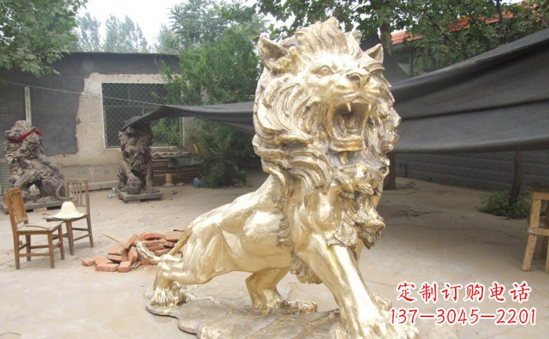 内江铸铜狮子铜雕 (3)