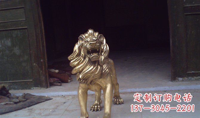 内江铸铜狮子西洋狮子铜雕