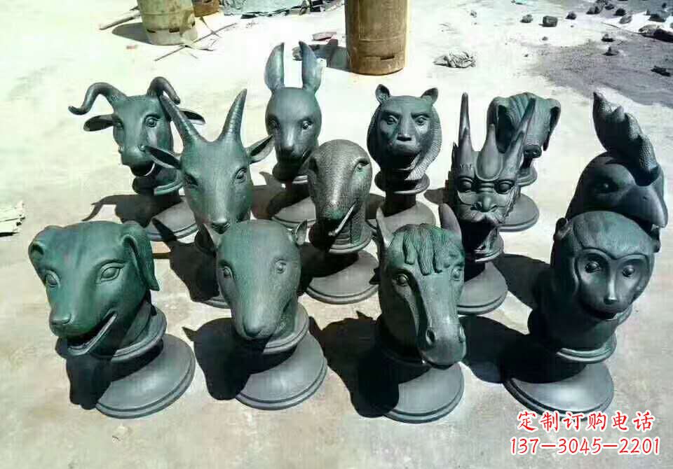 内江铸铜十二生肖动物雕塑