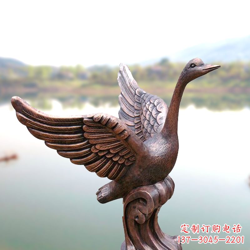 内江铸铜天鹅景观摆件