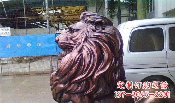 内江紫铜西洋狮子铜雕 (2)