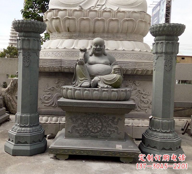 内江宗教庙宇如意弥勒佛石雕