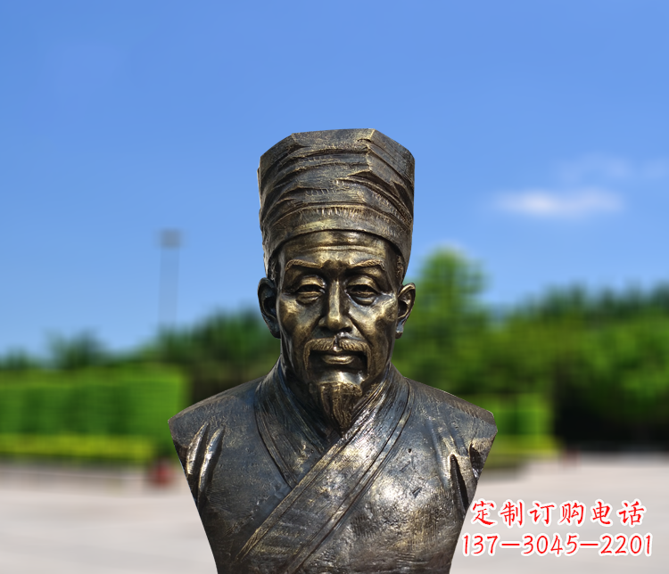 内江名医李时珍半身像铜雕
