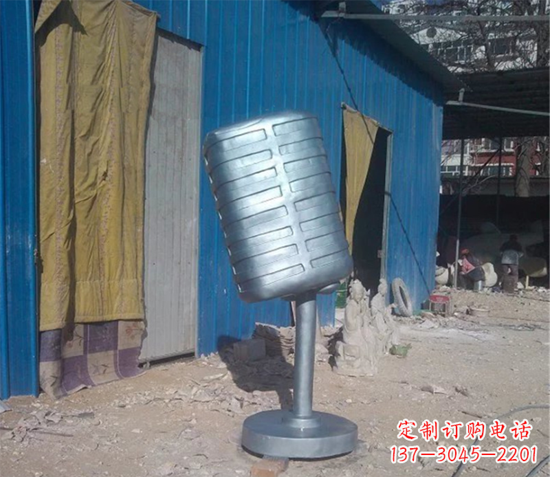 内江欧式不锈钢无线话筒雕塑