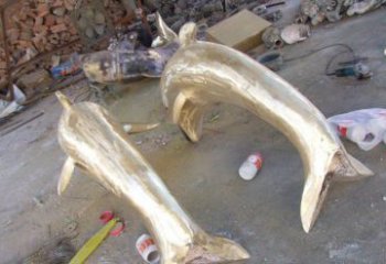 内江铸铜海豚公园动物铜雕