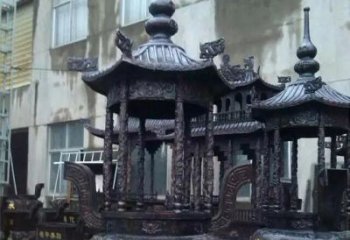 内江铸铜寺庙香炉铜雕 (3)