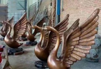 内江铸铜天鹅喷水动物喷泉雕塑