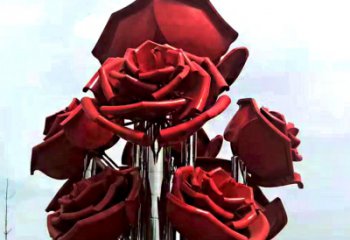 内江大型不锈钢玫瑰花雕塑