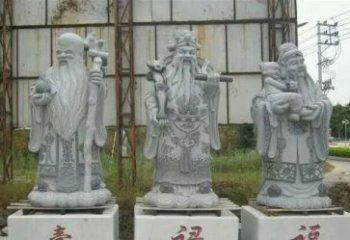 内江宗教庙宇大理石福禄寿雕塑
