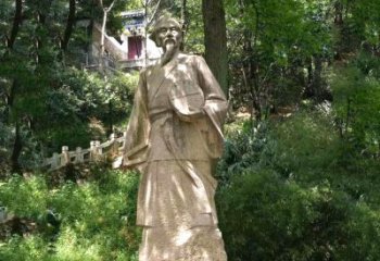 内江祖冲之公园雕塑-砂岩雕刻的历史名人古代数学家