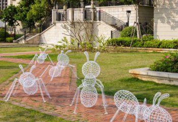 内江蚂蚁雕塑-户外公园大型不锈钢镂空蚂蚁雕塑